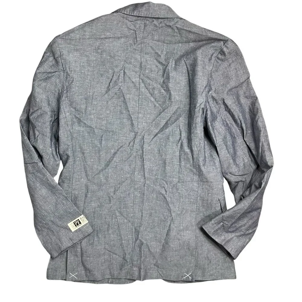 J Crew Blazer Mens 36S Gray Linen Blend Ludlow Unstructured‎ Baird McNutt AU428